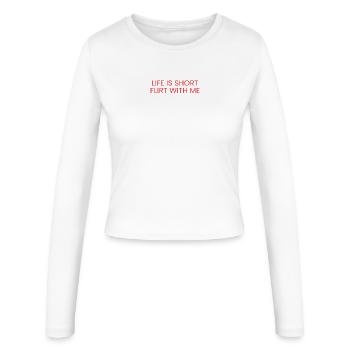 Vie Courte Flirte Avec Moi - Manches longues slim fit Femme - blanc - Devant - AI Model Female 172 light (172cm)