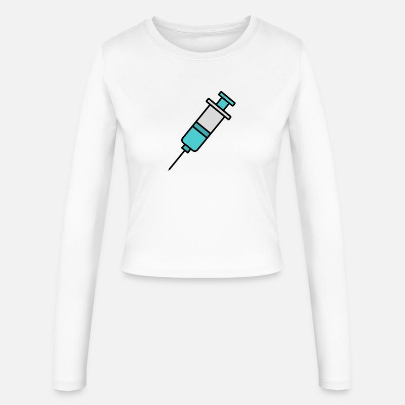 Syringe | Pro Vaccination & Science Statement - Women's Slim Fit Longsleeve - white