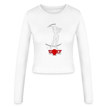 Retro-Golfer - Frauen Slim Fit Langarmshirt - Weiß - Vorne - AI Model Female 172 light (172cm)
