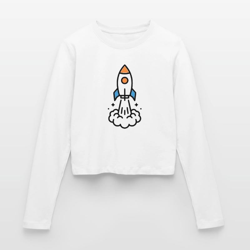 Comic spatial Rocket Launch Manches longues slim fit Femme