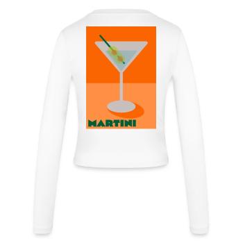 Martini Print - Frauen Slim Fit Langarmshirt - Weiß - Hinten - AI Model Female 172 light (172cm)