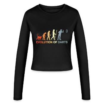 Évolution des fléchettes vintage - Manches longues slim fit Femme - noir - Devant - AI Model Female 172 light (172cm)