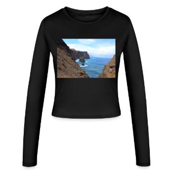 Affiche Madère Portugal - Manches longues slim fit Femme - noir - Devant - AI Model Female 172 light (172cm)