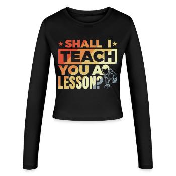 Billiard player joke - Women's Slim Fit Longsleeve - black - Front - AI Model Female 172 light (172cm)