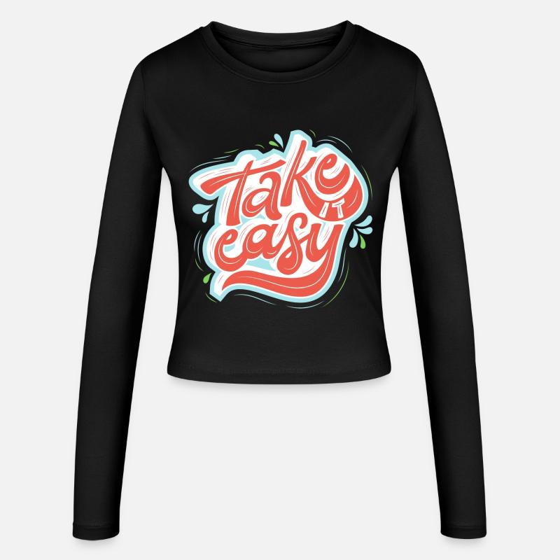Take it easy - Women's Slim Fit Longsleeve - black