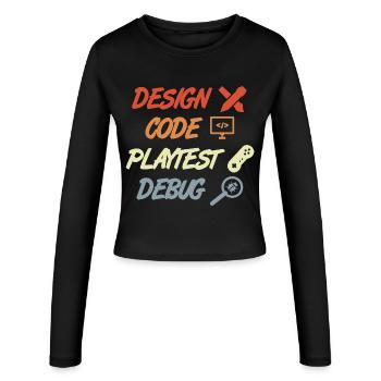 Processus de développement de jeux - Manches longues slim fit Femme - noir - Devant - AI Model Female 172 light (172cm)