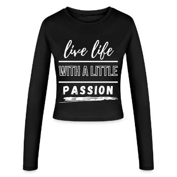 Lebe Leben Mit Leidenschaft - Frauen Slim Fit Langarmshirt - Schwarz - Vorne - AI Model Female 172 light (172cm)