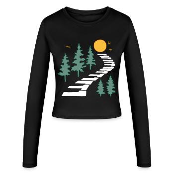 Musical path - Women's Slim Fit Longsleeve - black - Front - AI Model Female 172 light (172cm)