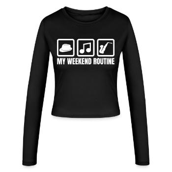 Ma routine du week-end - Manches longues slim fit Femme - noir - Devant - AI Model Female 172 light (172cm)