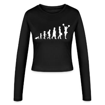 Evolution Of A Cheerleader - Women's Slim Fit Longsleeve - black - Front - AI Model Female 172 light (172cm)
