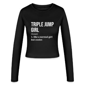triple saut - Manches longues slim fit Femme - noir - Devant - AI Model Female 172 light (172cm)
