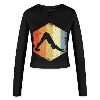 Yogini Drawing - Women's Slim Fit Longsleeve - black - Front - AI Model Female 172 light (172cm)