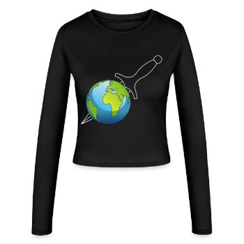 Meurtre de la planète Terre - Manches longues slim fit Femme - noir - Devant - AI Model Female 172 light (172cm)