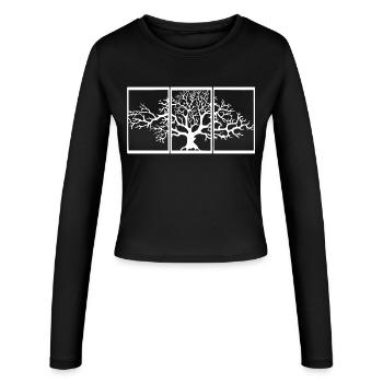 Nature View (White) - Women's Slim Fit Longsleeve - black - Front - AI Model Female 172 light (172cm)