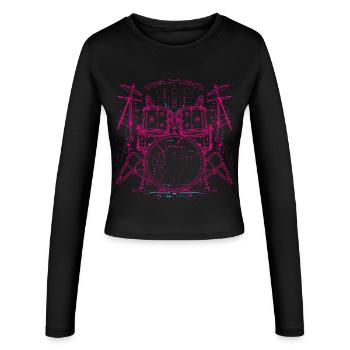 Trapset Line Art - Frauen Slim Fit Langarmshirt - Schwarz - Vorne - AI Model Female 172 light (172cm)