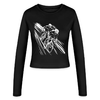Cyclists Graphic - Women's Slim Fit Longsleeve - black - Front - AI Model Female 172 light (172cm)