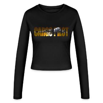 Cargo pilot C-17 - Frauen Slim Fit Langarmshirt - Schwarz - Vorne - AI Model Female 172 light (172cm)