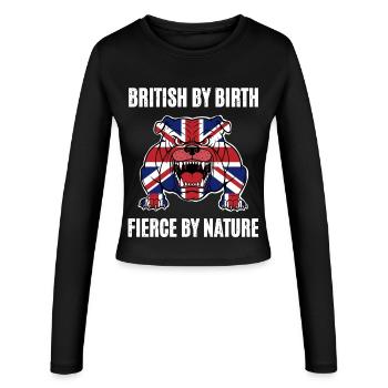 Bouledogue britannique - Manches longues slim fit Femme - noir - Devant - AI Model Female 172 light (172cm)