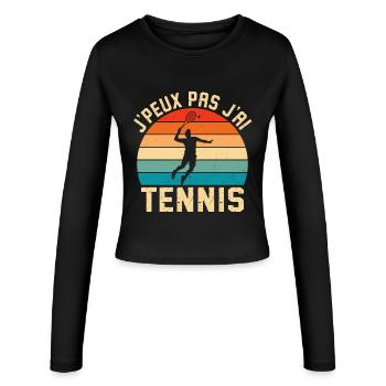 J'Peux pas j'ai Tennis Idée Joueur tennis  - Manches longues slim fit Femme - noir - Devant - AI Model Female 172 light (172cm)