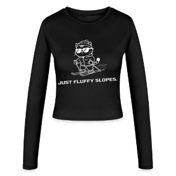 Ski Cat | Pentes duveteuses - Manches longues slim fit Femme - noir - Devant - AI Model Female 172 light (172cm)