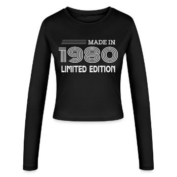 Original 1980 Vintage 1980 Rétro Anniversaire 1980 - Manches longues slim fit Femme - noir - Devant - AI Model Female 172 light (172cm)