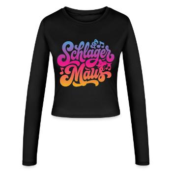 Schlager Maus - Schlagermaus - Schlagermusik - Manches longues slim fit Femme - noir - Devant - AI Model Female 172 light (172cm)