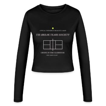 Tie-Break Tears Society Tee - Frauen Slim Fit Langarmshirt - Schwarz - Vorne - AI Model Female 172 light (172cm)