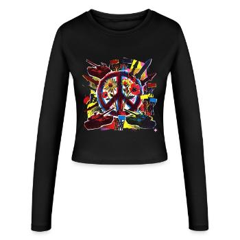 Peace Stop The War - Women's Slim Fit Longsleeve - black - Front - AI Model Female 172 light (172cm)