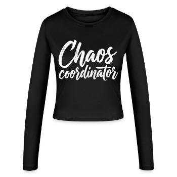 Chaos Coordinator Shirt – Funny Saying - Women's Slim Fit Longsleeve - black - Front - AI Model Female 172 light (172cm)