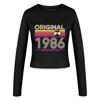 Originale limitierte Ausgabe von 1986 - Frauen Slim Fit Langarmshirt - Schwarz - Vorne - AI Model Female 172 light (172cm)