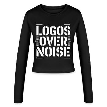 Designer de logos Logos Over Noise Designer de marque - Manches longues slim fit Femme - noir - Devant - AI Model Female 172 light (172cm)