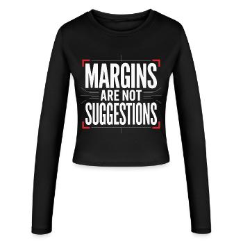 Les marges du designer d’impression sont des designers experts en impression - Manches longues slim fit Femme - noir - Devant - AI Model Female 172 light (172cm)