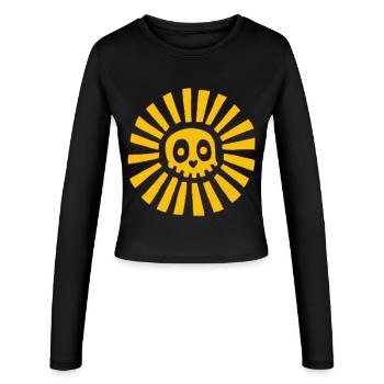 Sunny Skull - Women's Slim Fit Longsleeve - black - Front - AI Model Female 172 light (172cm)