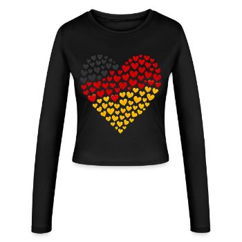 Drapeau allemand - Cœur dehors - Manches longues slim fit Femme - noir - Devant - AI Model Female 172 light (172cm)