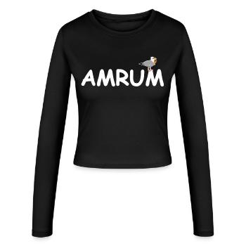 Amrum Seagull Mer du Nord - Manches longues slim fit Femme - noir - Devant - AI Model Female 172 light (172cm)