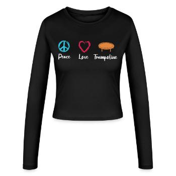 Peace Love Trampoline - Manches longues slim fit Femme - noir - Devant - AI Model Female 172 light (172cm)