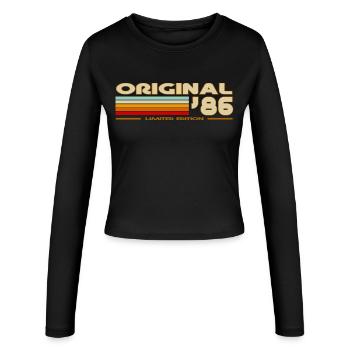 1986 - Women's Slim Fit Longsleeve - black - Front - AI Model Female 172 light (172cm)