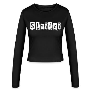Stritzi - Strolch, cheeky, Austrian dialect - Women's Slim Fit Longsleeve - black - Front - AI Model Female 172 light (172cm)