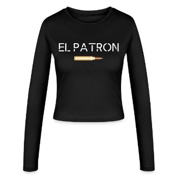 El Patron – The Top G Look - Women's Slim Fit Longsleeve - black - Front - AI Model Female 172 light (172cm)