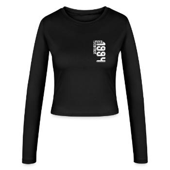 Limited Edition Bold Typography - Women's Slim Fit Longsleeve - black - Front - AI Model Female 172 light (172cm)