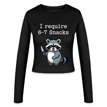 6-7 Refroidisseur de mèmes Internet 6 7 Raton laveur - Manches longues slim fit Femme - noir - Devant - AI Model Female 172 light (172cm)