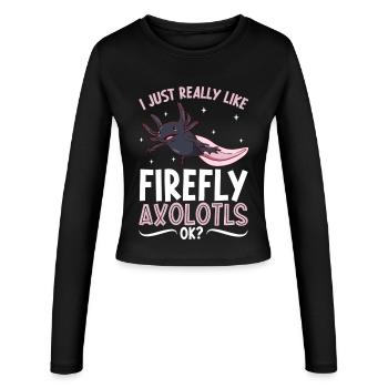 J’adore mon Luciole Axolotl - Manches longues slim fit Femme - noir - Devant - AI Model Female 172 light (172cm)