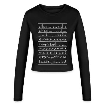 Ashtanga Yoga Cheat Shirt Primary Series - Frauen Slim Fit Langarmshirt - Schwarz - Vorne - AI Model Female 172 light (172cm)