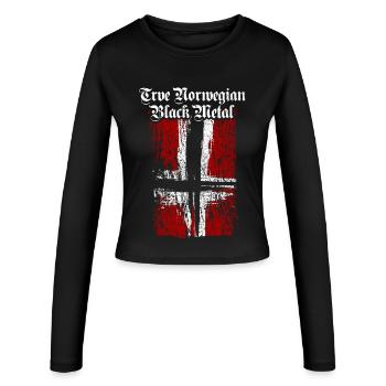 Trve / True Black Metal norvégien - Manches longues slim fit Femme - noir - Devant - AI Model Female 172 light (172cm)