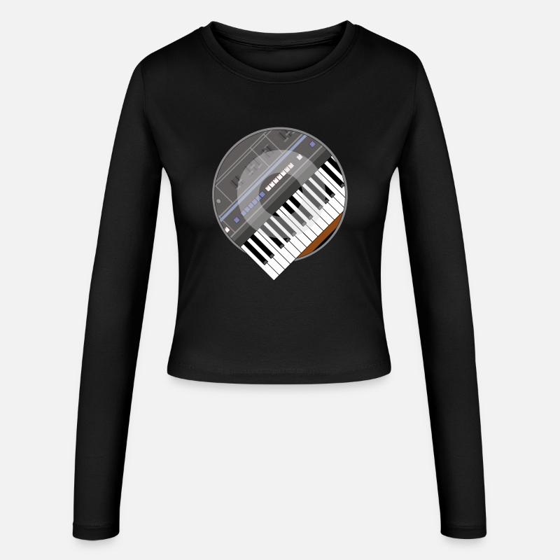 electro synth - Women's Slim Fit Longsleeve - black