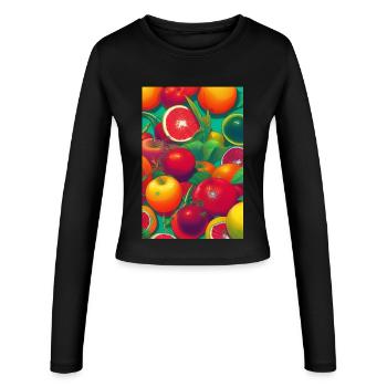 Fruit - Manches longues slim fit Femme - noir - Devant - AI Model Female 172 light (172cm)