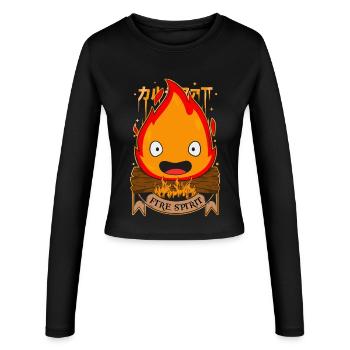 de feu - Manches longues slim fit Femme - noir - Devant - AI Model Female 172 light (172cm)