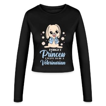 Un petit lapin devient vétérinaire - Manches longues slim fit Femme - noir - Devant - AI Model Female 172 light (172cm)