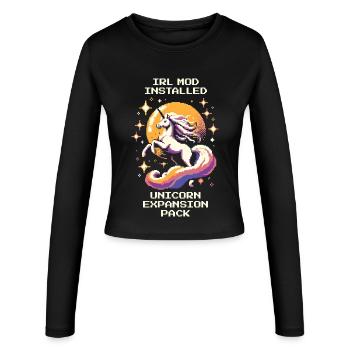IRL Mod Installed | Unicorn Fantasy - Women's Slim Fit Longsleeve - black - Front - AI Model Female 172 light (172cm)