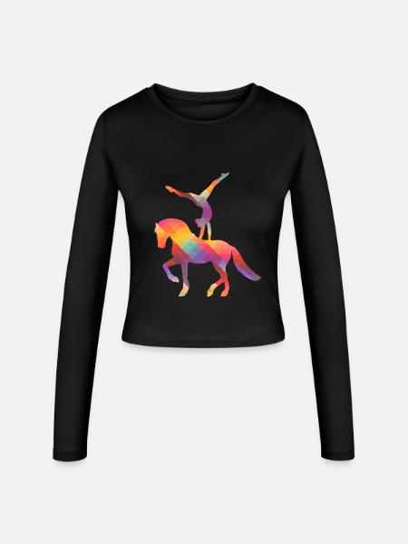 Voltigieren - Voltigierer - Volti - Pferde - Frauen Slim Fit Langarmshirt - Schwarz